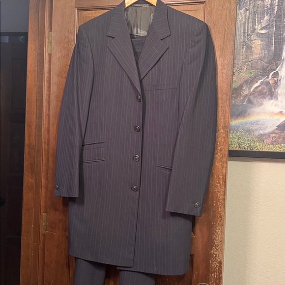 Versace Dark Pinstripe Suit - Picture 3 of 15